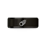 women black rings band – black tungsten comet wedding band