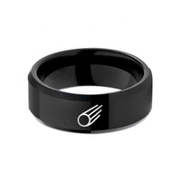 tungsten wedding band men – black tungsten comet wedding band