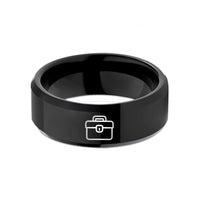 tungsten band for couples – black tungsten toolbox wedding band