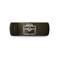 tungsten wedding rings men – gunmetal & black tungsten toolbox wedding band