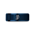 engraved him promise ring – blue tungsten charging plug wedding band
