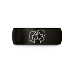 engaged band for couples – black tungsten kiss silhouette wedding band