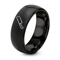 Anniversary Rings for Women – black tungsten nakiri knife ring
