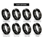 font options for inside engraving on black & silver announcer broadcast mic rings