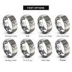 font options for inside engraving on silver announcer broadcast mic rings