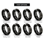 font options for inside engraving on black & grey ansuz rings