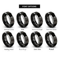 font options for inside engraving on black & grey ansuz rings