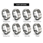 font options for inside engraving on silver ansuz rings