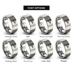 font options for inside engraving on gray answering pennant rings