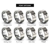font options for inside engraving on gray answering pennant rings