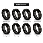 font options for inside engraving on black ant rings