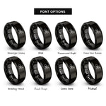 font options for inside engraving on black ant rings