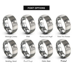 font options for inside engraving on gray ant rings