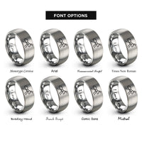 font options for inside engraving on gray ant rings