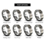 font options for inside engraving on silver ant rings