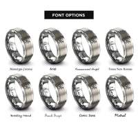 font options for inside engraving on silver ant rings