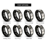 font options for inside engraving on black & gray ant trail rings