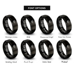 font options for inside engraving on black ant trail rings