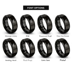font options for inside engraving on black ant trail rings
