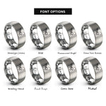 font options for inside engraving on grey ant trail rings