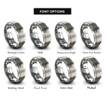 font options for inside engraving on grey ant trail rings