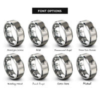 font options for inside engraving on gray ant trail rings