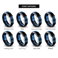 font options for inside engraving on blue & grey antarctica rings