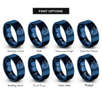 font options for inside engraving on blue antarctica rings