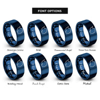 font options for inside engraving on blue antarctica rings