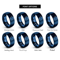 font options for inside engraving on blue antarctica rings