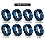 font options for inside engraving on blue antarctica rings