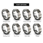 font options for inside engraving on silver antarctica rings