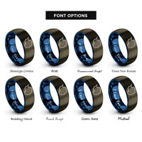 font options for inside engraving on gunmetal & blue antarctica rings