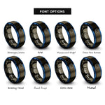 font options for inside engraving on gunmetal & blue antarctica rings