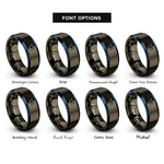 font options for inside engraving on gunmetal & blue antarctica rings