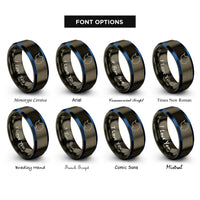 font options for inside engraving on gunmetal & blue antarctica rings