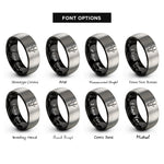 font options for inside engraving on black & grey antelope rings