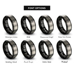 font options for inside engraving on black & gray antelope rings