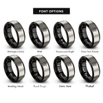 font options for inside engraving on black & grey antelope rings