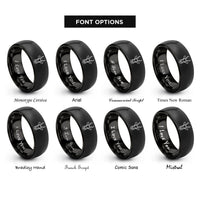 font options for inside engraving on black antelope rings