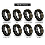 font options for inside engraving on gunmetal & black antelope rings