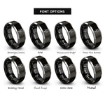 font options for inside engraving on black & gray antelope skull circle rings