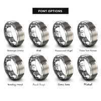 font options for inside engraving on silver antelope skull circle rings