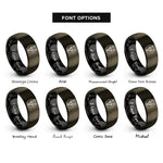 font options for inside engraving on gunmetal & black antelope skull circle rings