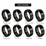 font options for inside engraving on black antenna tower rings