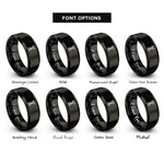 font options for inside engraving on black antenna tower rings