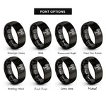 font options for inside engraving on black antenna waves rings