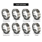 font options for inside engraving on silver antibody y shape rings