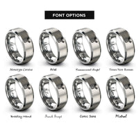 font options for inside engraving on grey antibody y shape rings