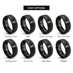 font options for inside engraving on black antimony rings